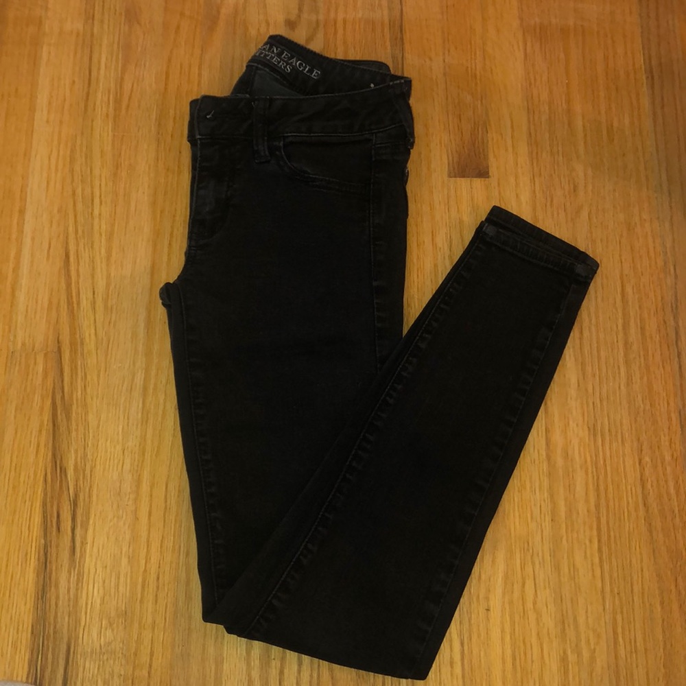 Black mid rise jeggings from American Eagle